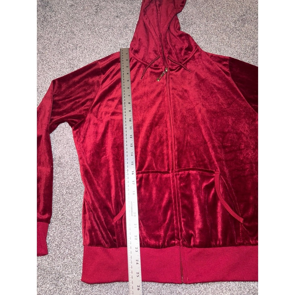 Women's Red Velour / Velvet Tracksuit Set - Size Large - Picture 8 of 12